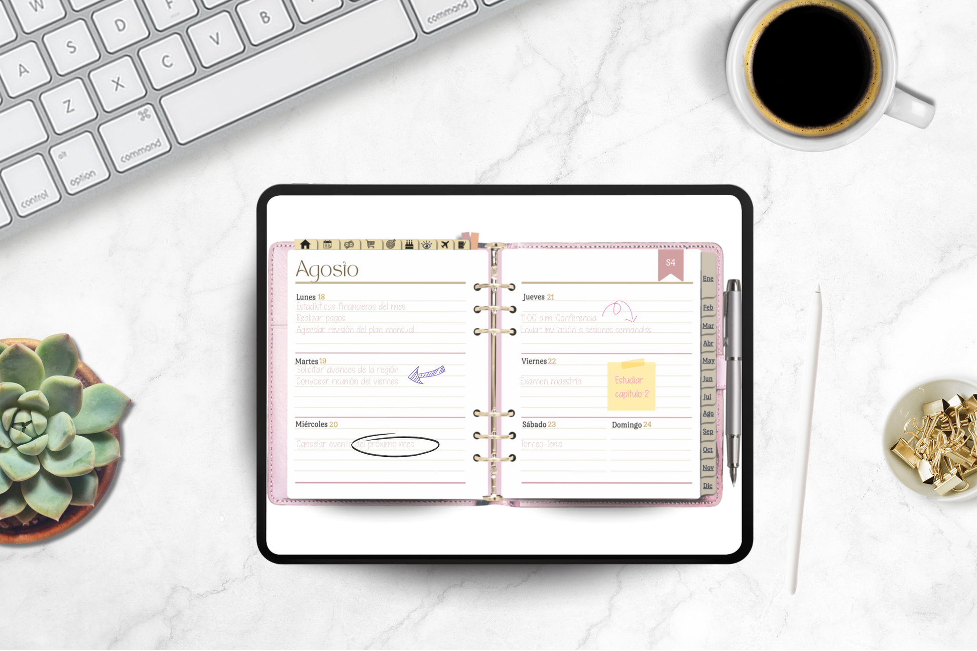 Clear Path 2025 Rose - Agenda digital semanal 2025