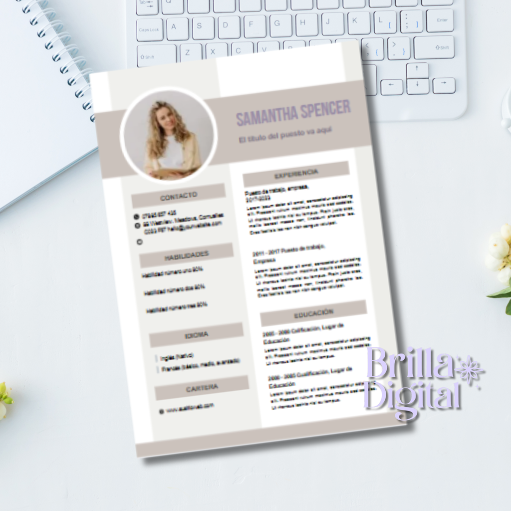 Formato Currículum Vitae - 5 modelos distintos cada uno en inglés y en español